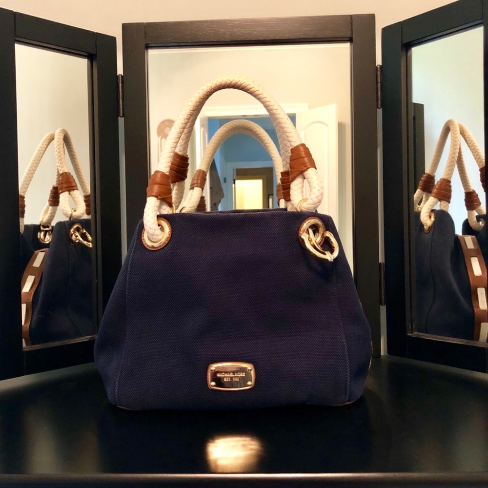 Michael Kors Navy Canvas Purse 👜